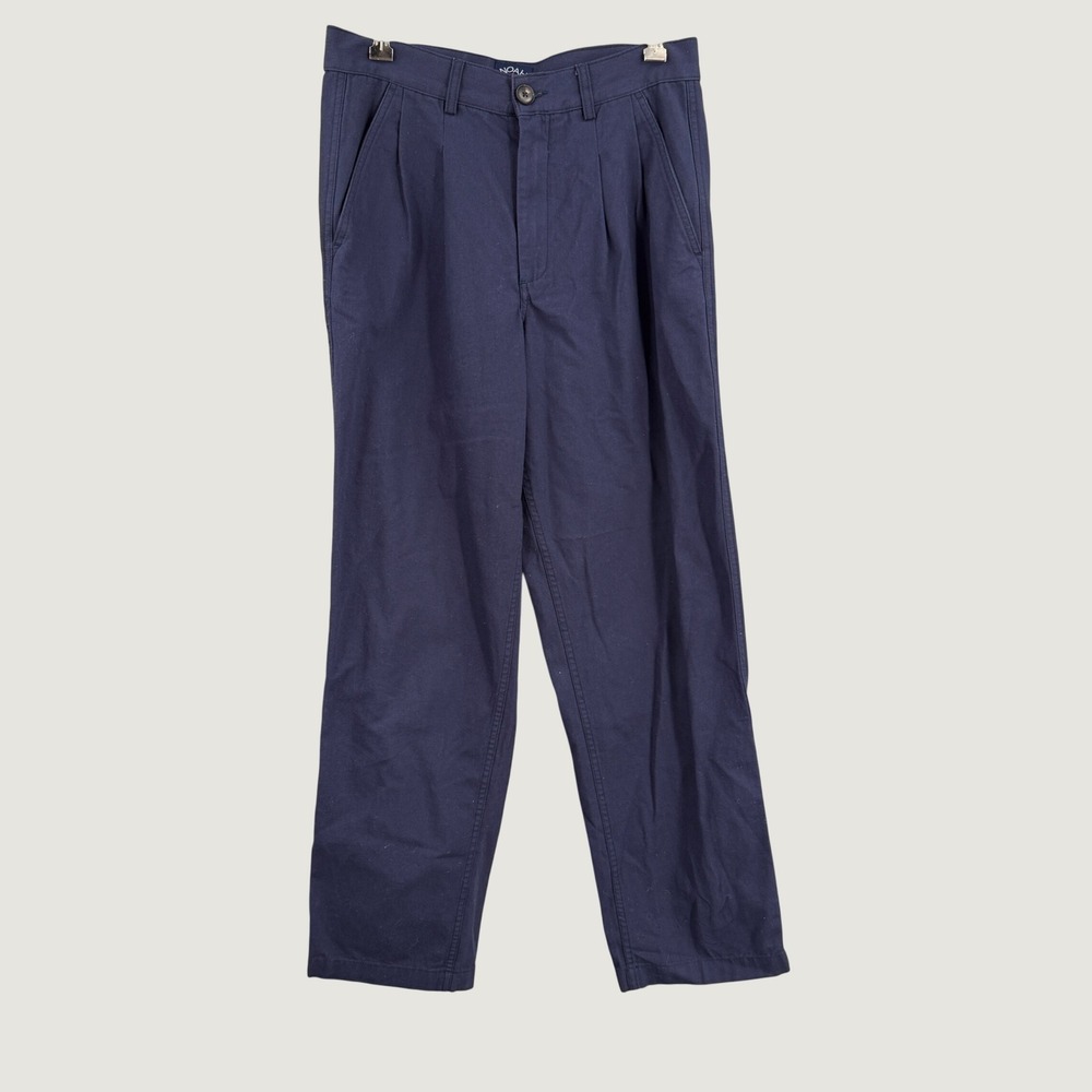 NOAH NYC Pleated Pants Men's Size 30 Navy Organic Cotton Made in Portugal